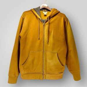 LL Bean Hoodie Full Zip Jacket Sherpa Lined Women’s M Cotton Blend